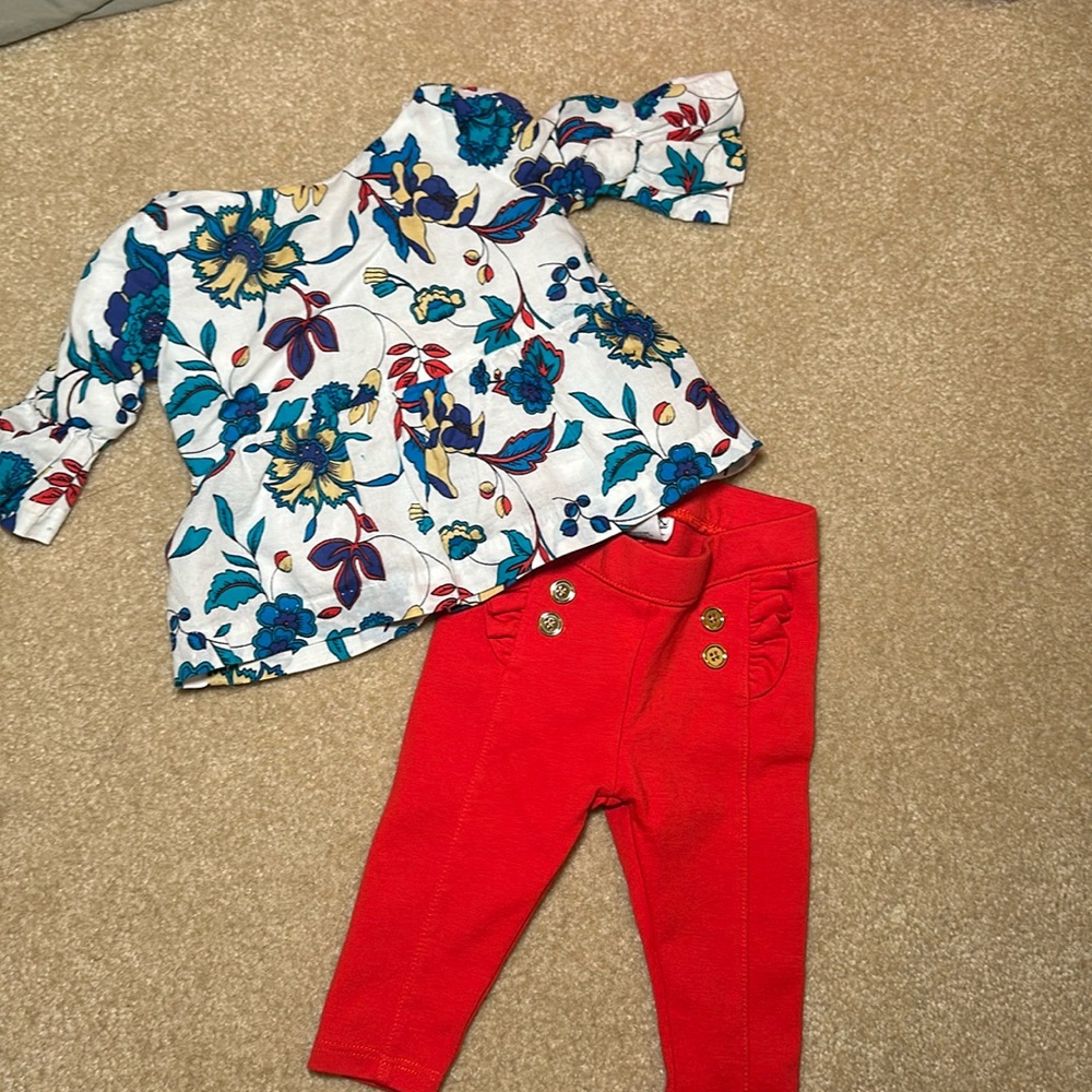 Janie and Jack Top and Pants 3-6 months